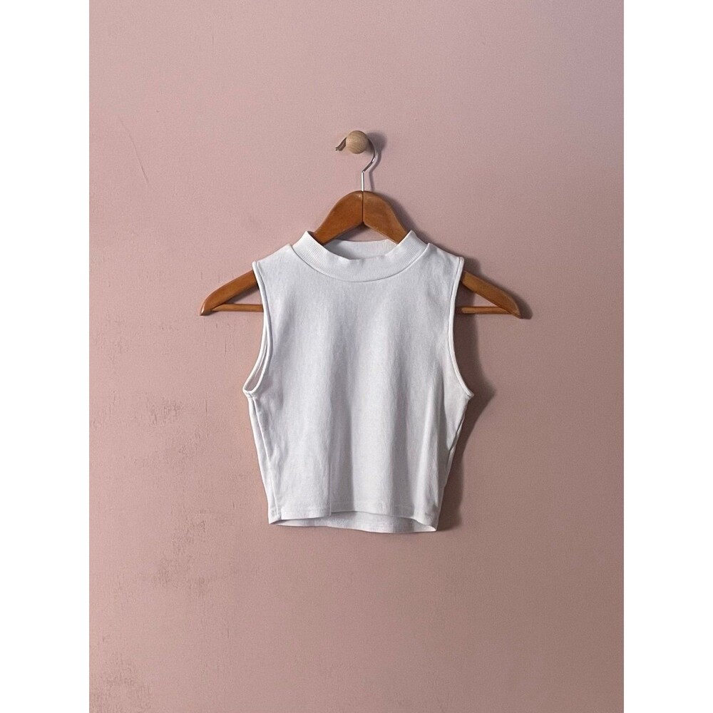 Supré White Mock Neck Crop Top Size S